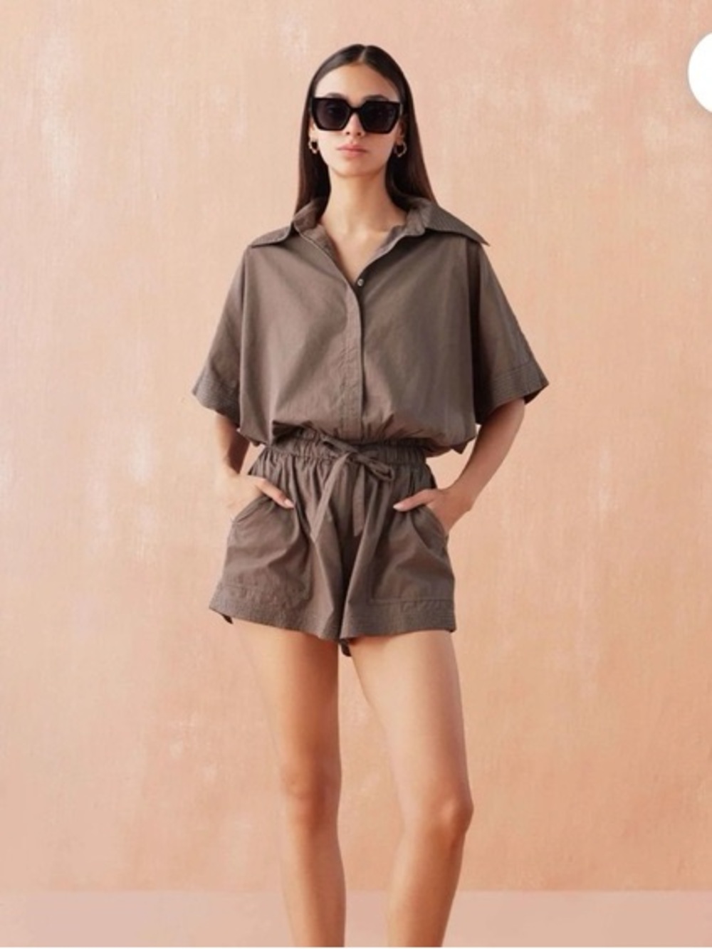 Onika Asha fawn brown NWT cotton boho comfy casual shorts M